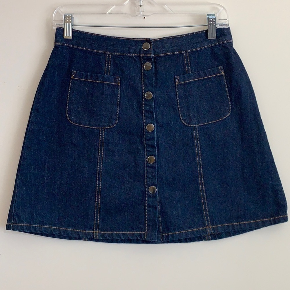 BDG - m, dark wash denim, mini skirt
